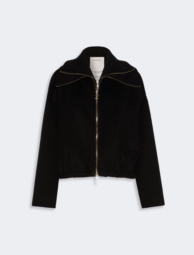 Pure wool bomber jacket with removable bib - BLACK - Sportmax - 6