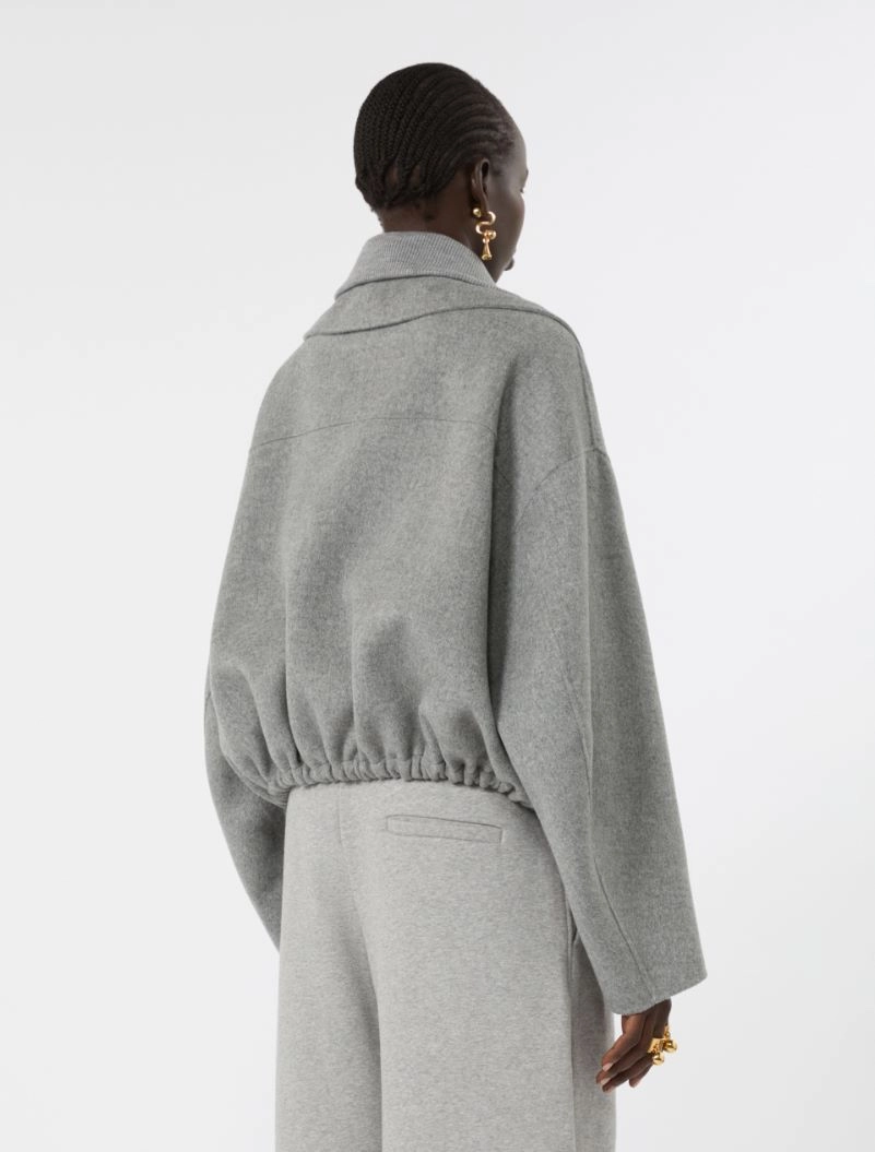Pure wool bomber jacket with removable bib - MEDIUM GREY - Sportmax - 3
