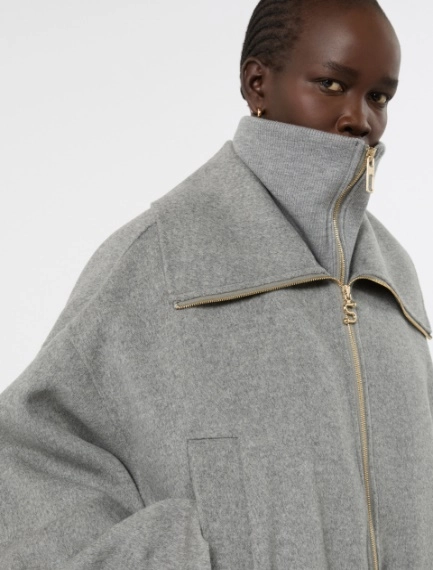 Pure wool bomber jacket with removable bib - MEDIUM GREY - Sportmax - 5