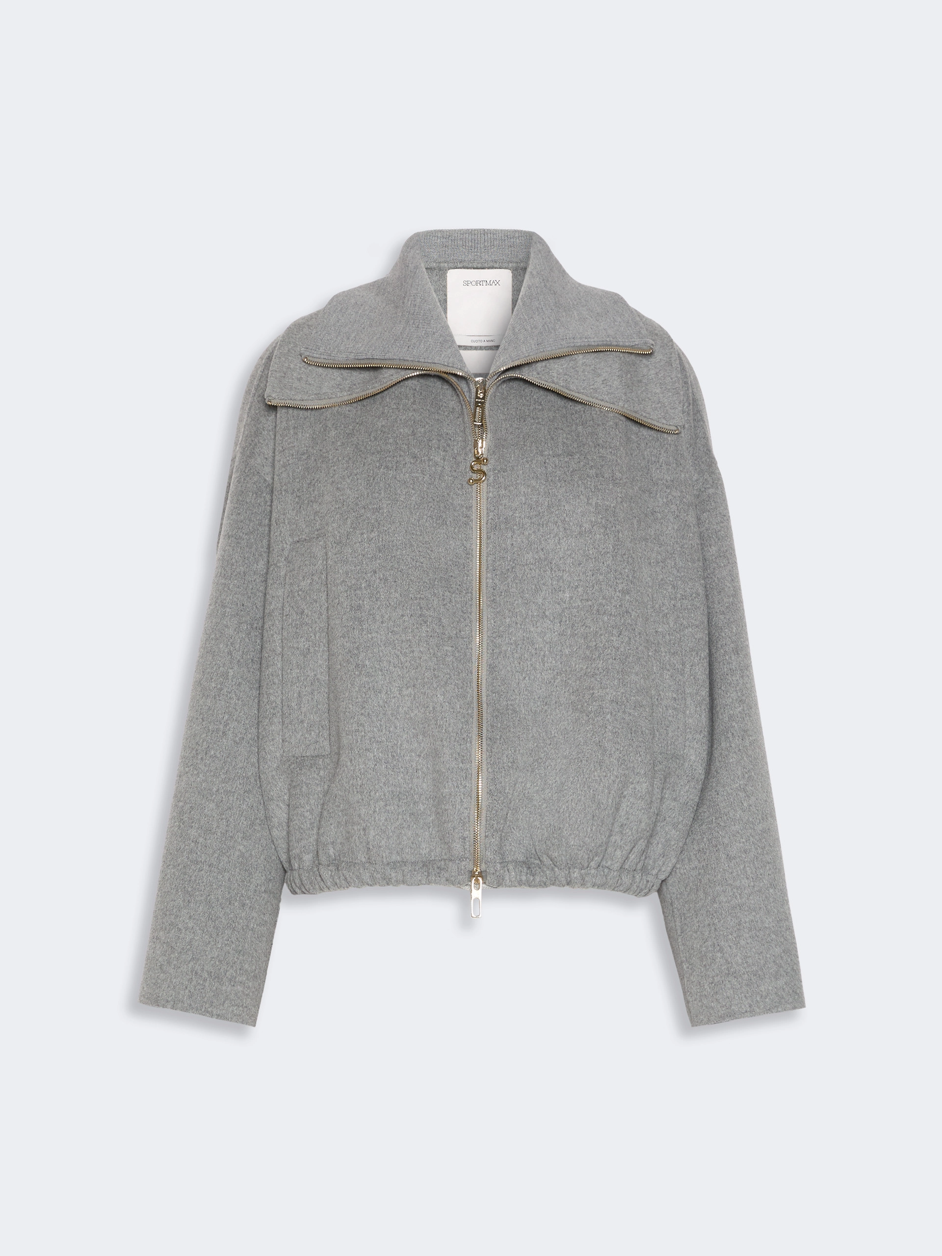Pure wool bomber jacket with removable bib - MEDIUM GREY - Sportmax - 7