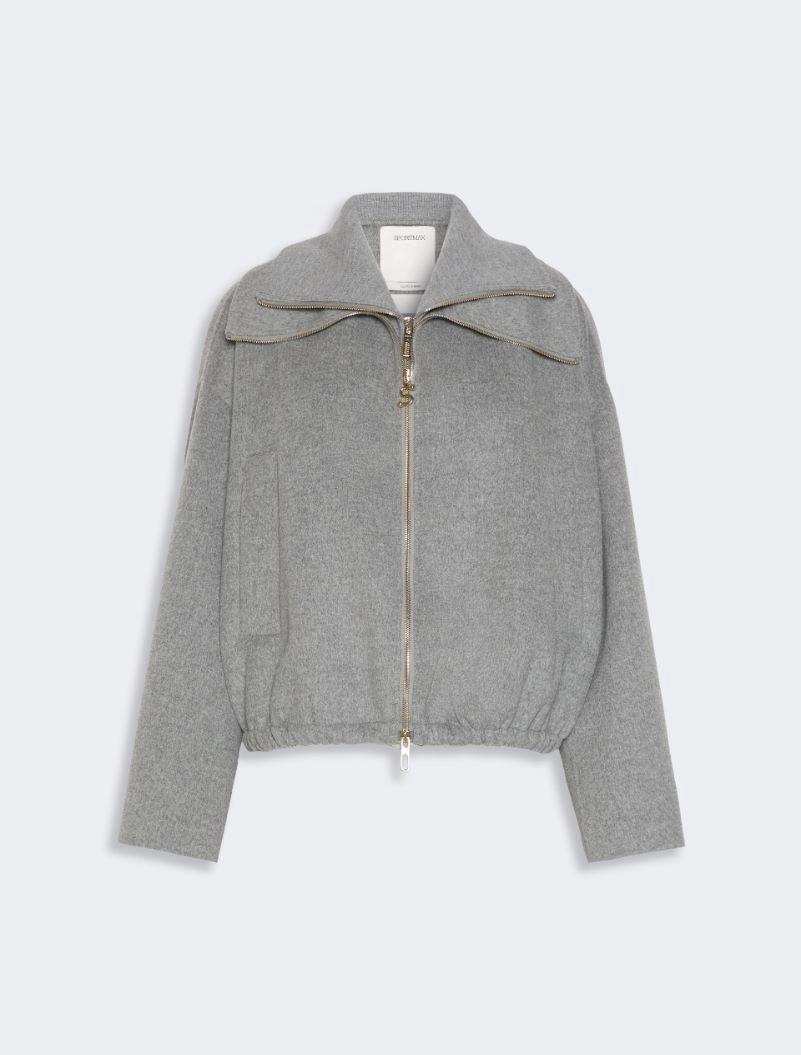 Pure wool bomber jacket with removable bib - MEDIUM GREY - Sportmax - 7