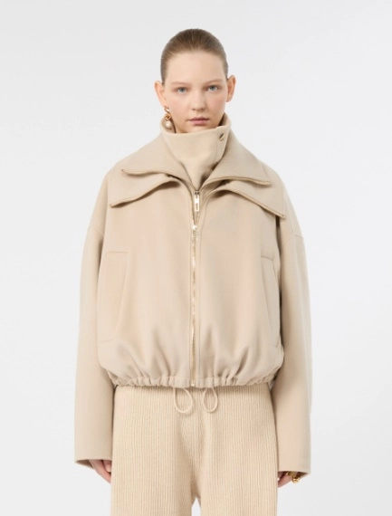 Pure wool bomber jacket with removable bib - BEIGE - Sportmax - 2