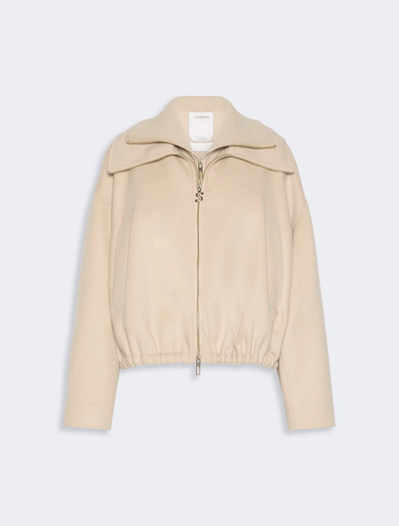 Pure wool bomber jacket with removable bib - BEIGE - Sportmax - 6