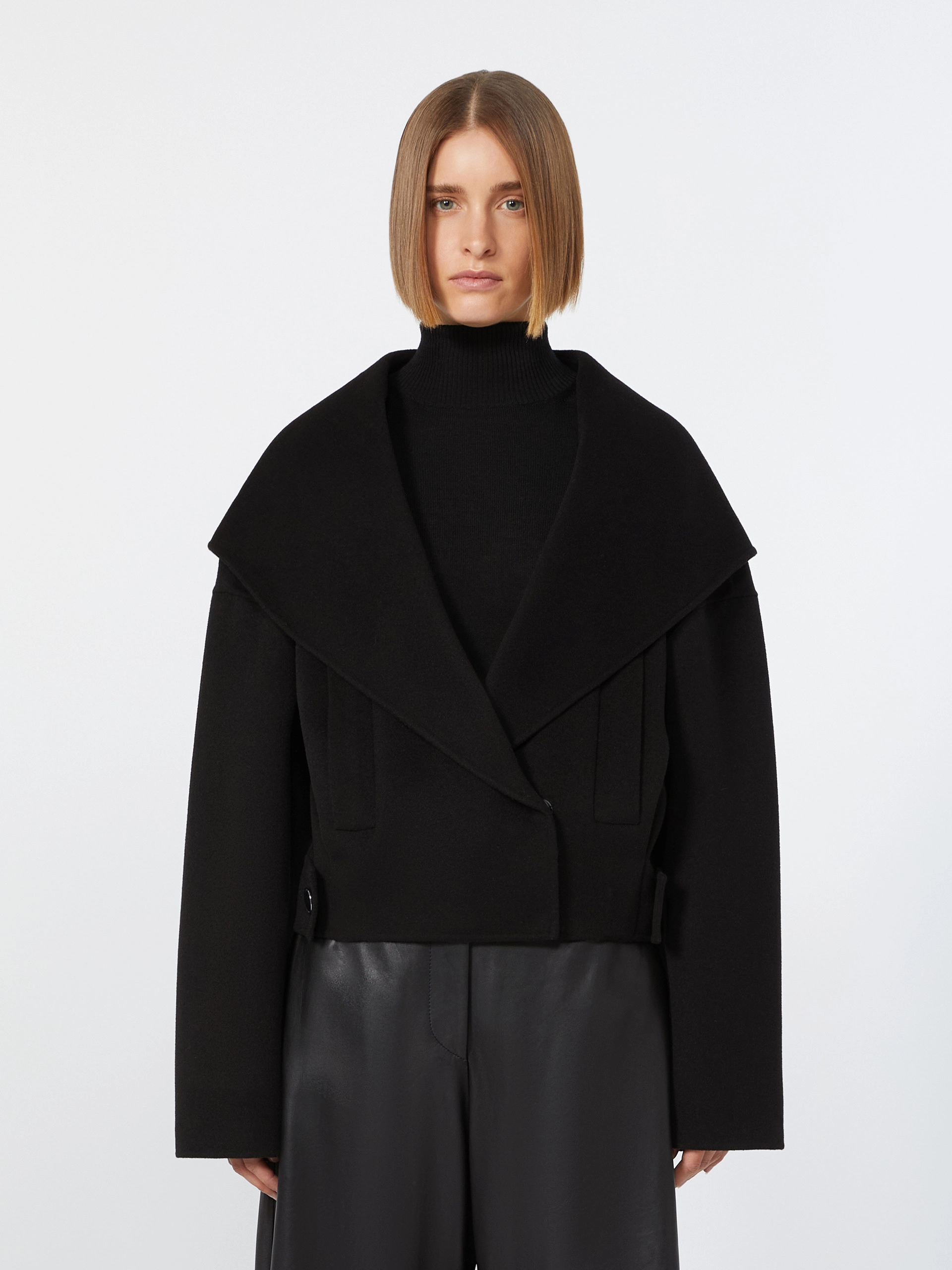 Oversized pure wool double fabric jacket - BLACK - Sportmax - 2