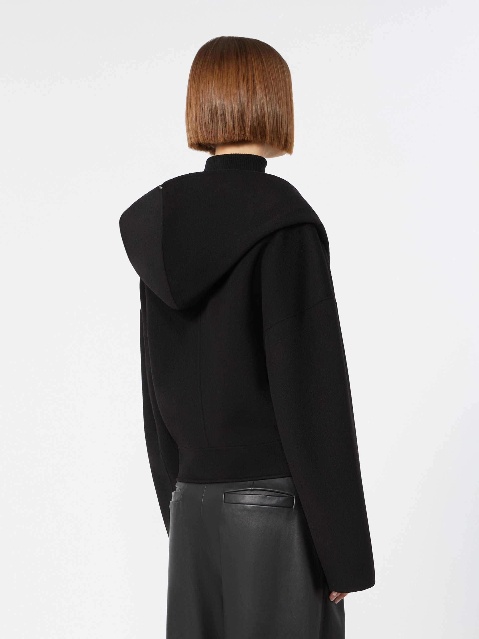 Oversized pure wool double fabric jacket - BLACK - Sportmax - 3