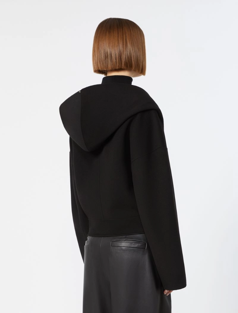 Oversized pure wool double fabric jacket - BLACK - Sportmax - 3
