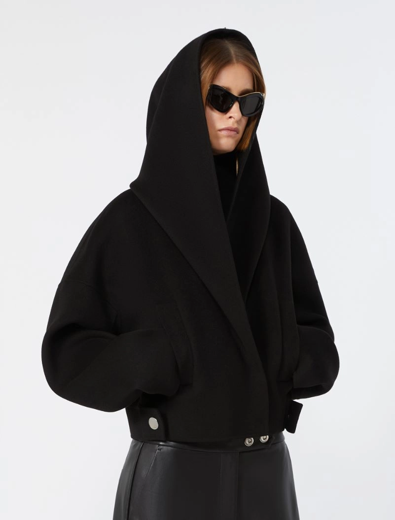 Oversized pure wool double fabric jacket - BLACK - Sportmax - 4