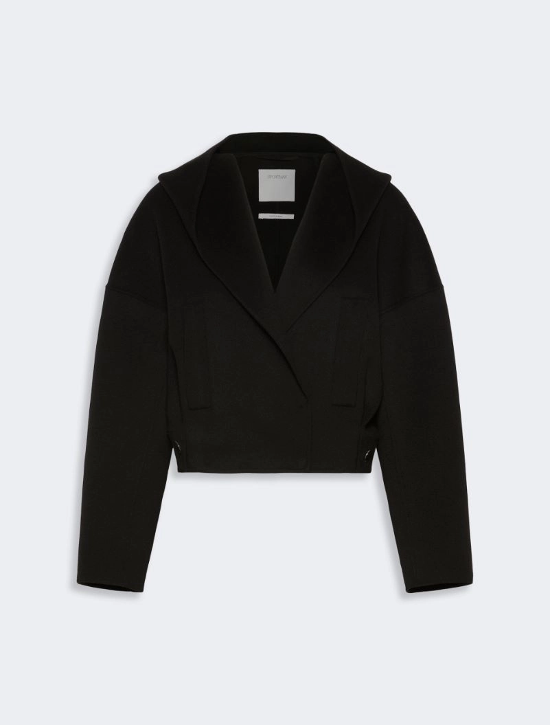 Oversized pure wool double fabric jacket - BLACK - Sportmax - 7