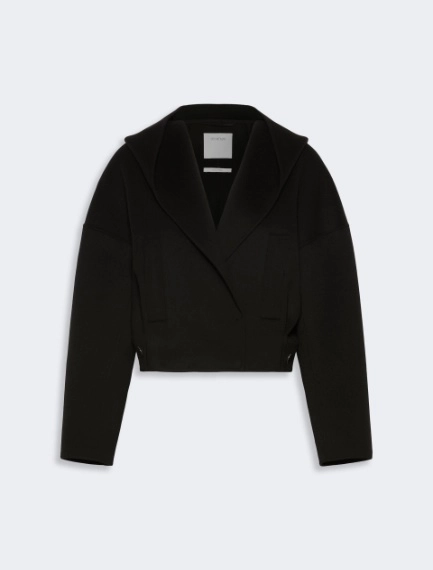 Oversized pure wool double fabric jacket - BLACK - Sportmax