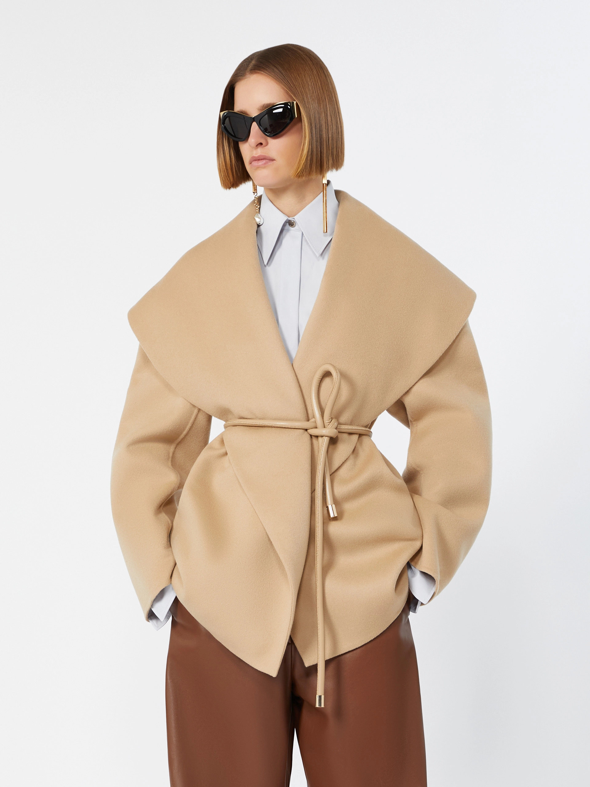Pure wool double fabric jacket - CAMEL - Sportmax - 4