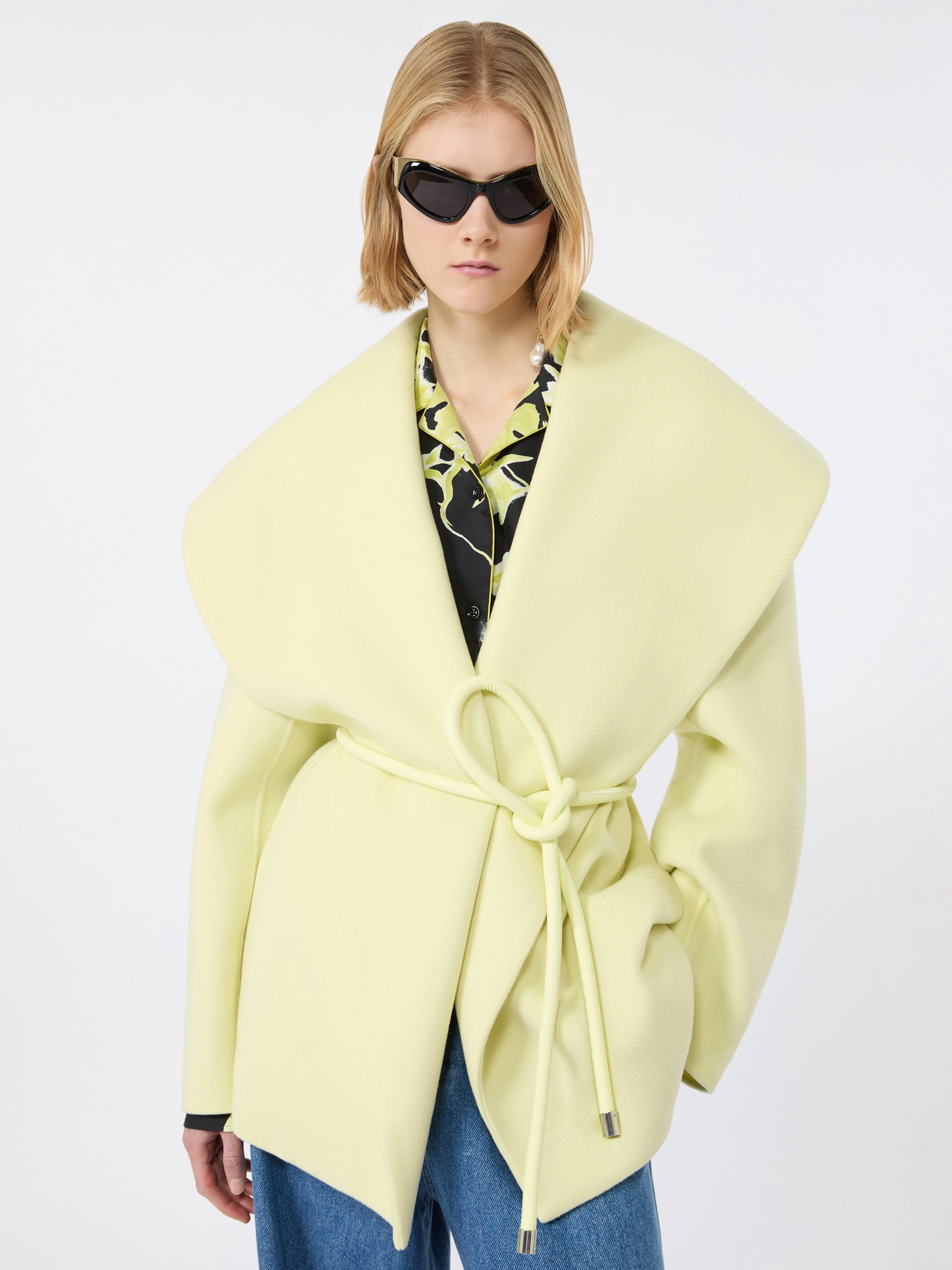 Pure wool double fabric jacket - LIGHT YELLOW - Sportmax - 4