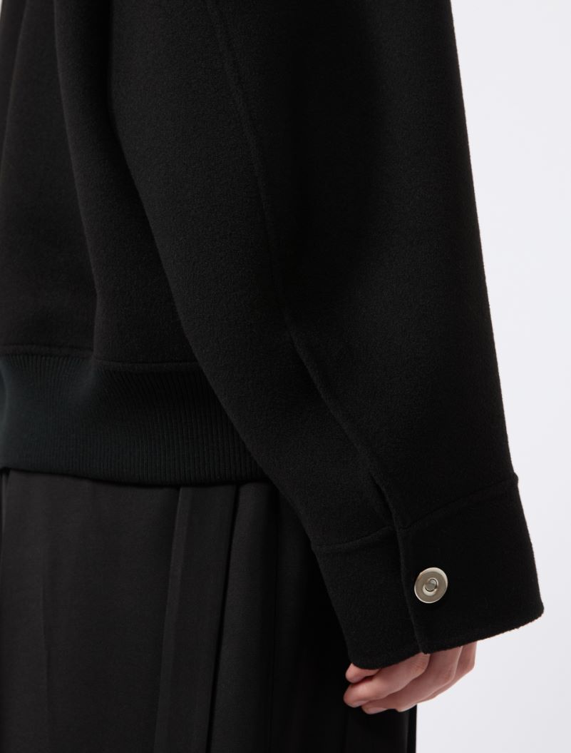 Double-faced pure wool bomber jacket - BLACK - Sportmax - 5