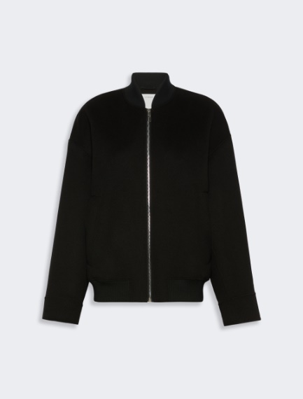 Double-faced pure wool bomber jacket - BLACK - Sportmax
