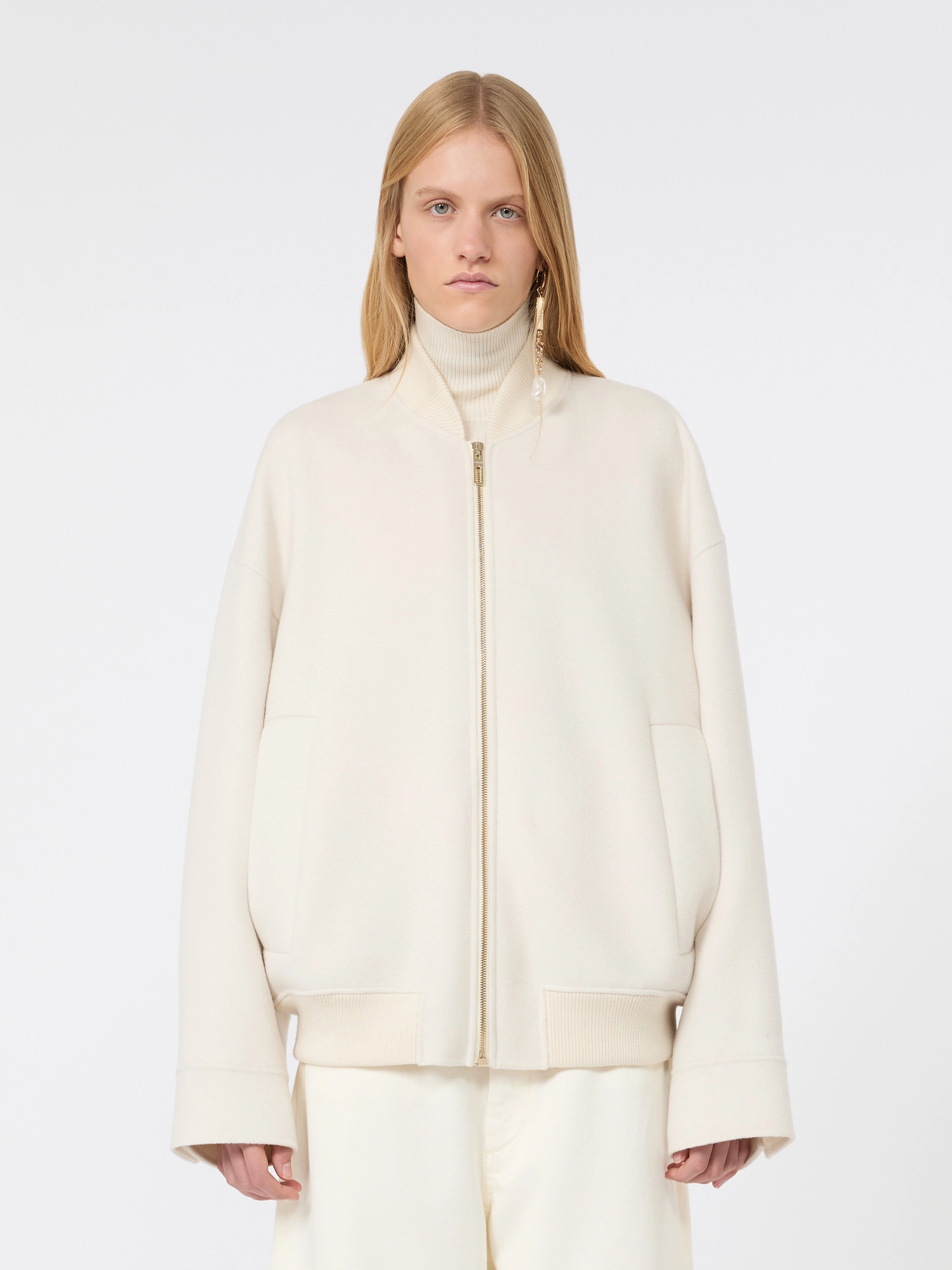 Double-faced pure wool bomber jacket - WHITE - Sportmax - 2