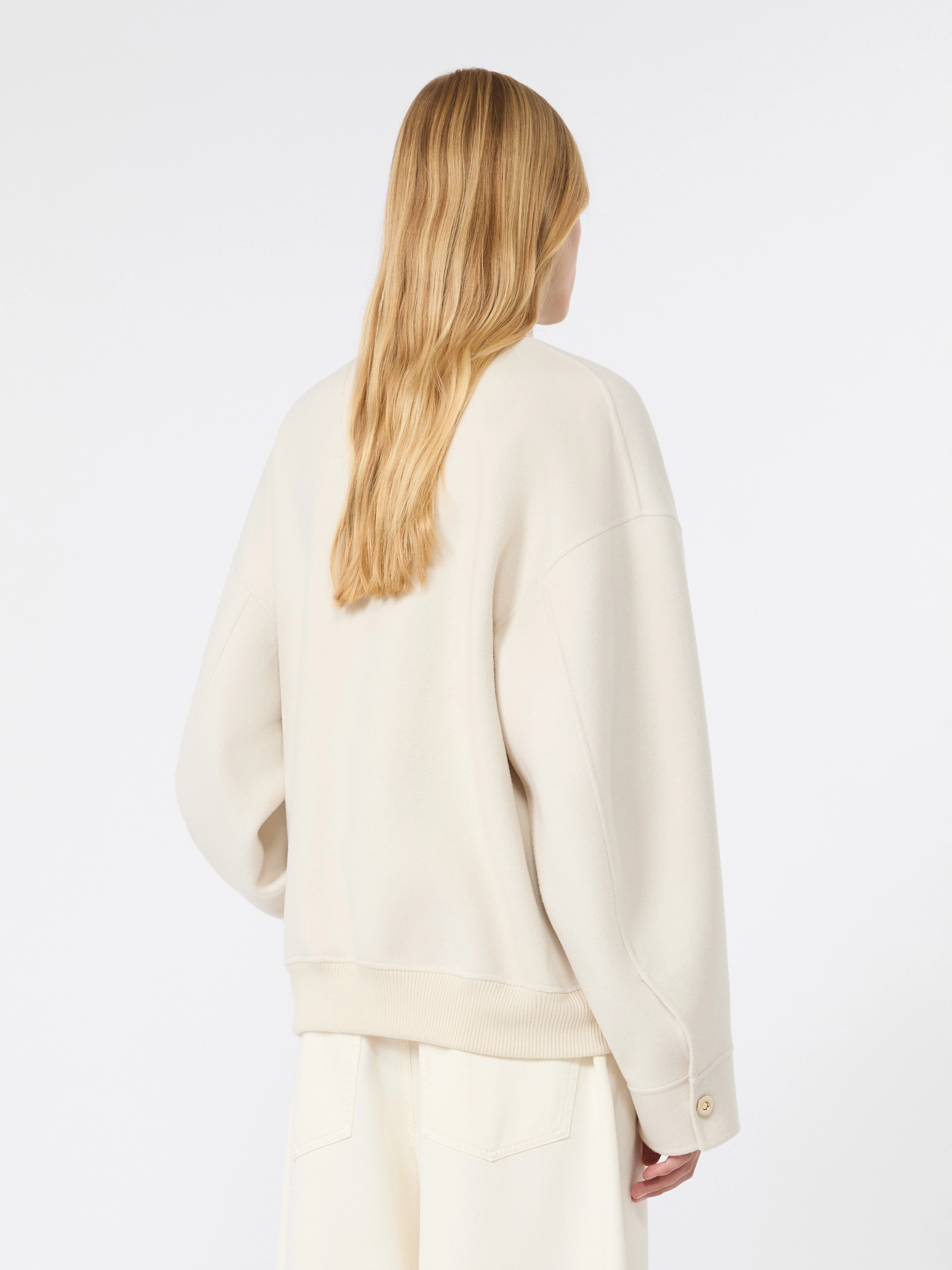 Double-faced pure wool bomber jacket - WHITE - Sportmax - 3