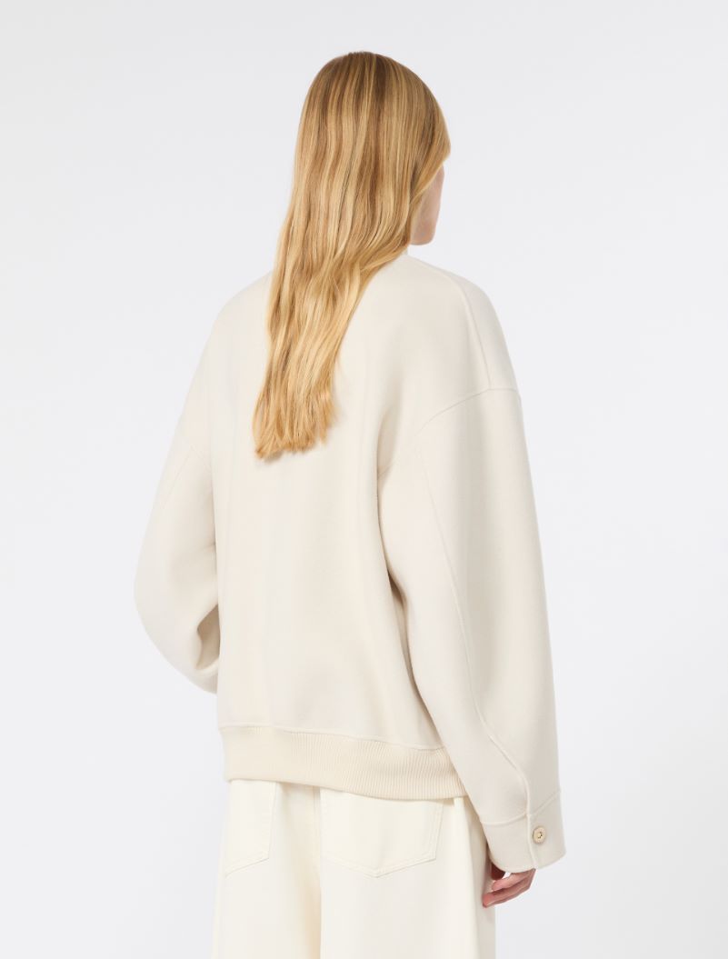 Double-faced pure wool bomber jacket - WHITE - Sportmax - 3