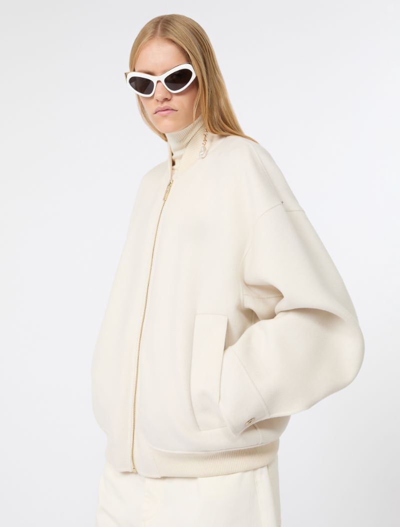Double-faced pure wool bomber jacket - WHITE - Sportmax - 4