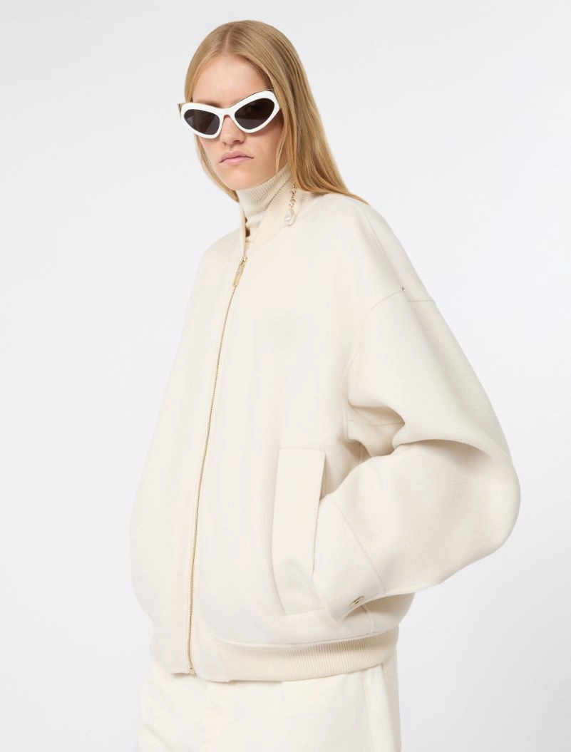 Double-faced pure wool bomber jacket - WHITE - Sportmax - 4
