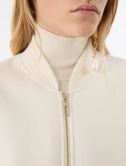 Double-faced pure wool bomber jacket - WHITE - Sportmax - 5