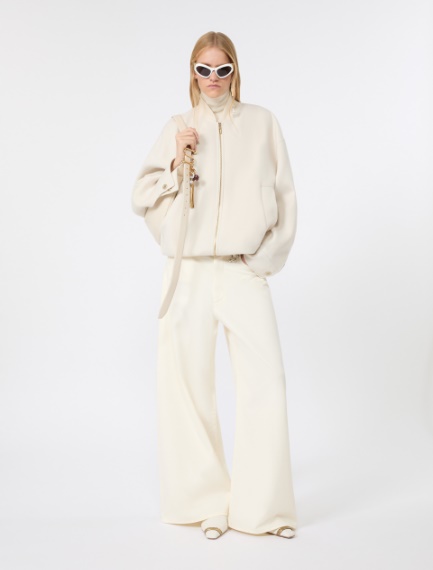 Double-faced pure wool bomber jacket - WHITE - Sportmax