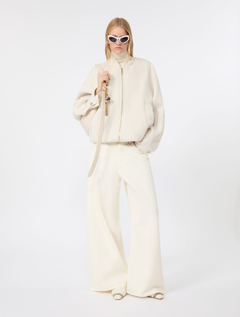 Double-faced pure wool bomber jacket - WHITE - Sportmax