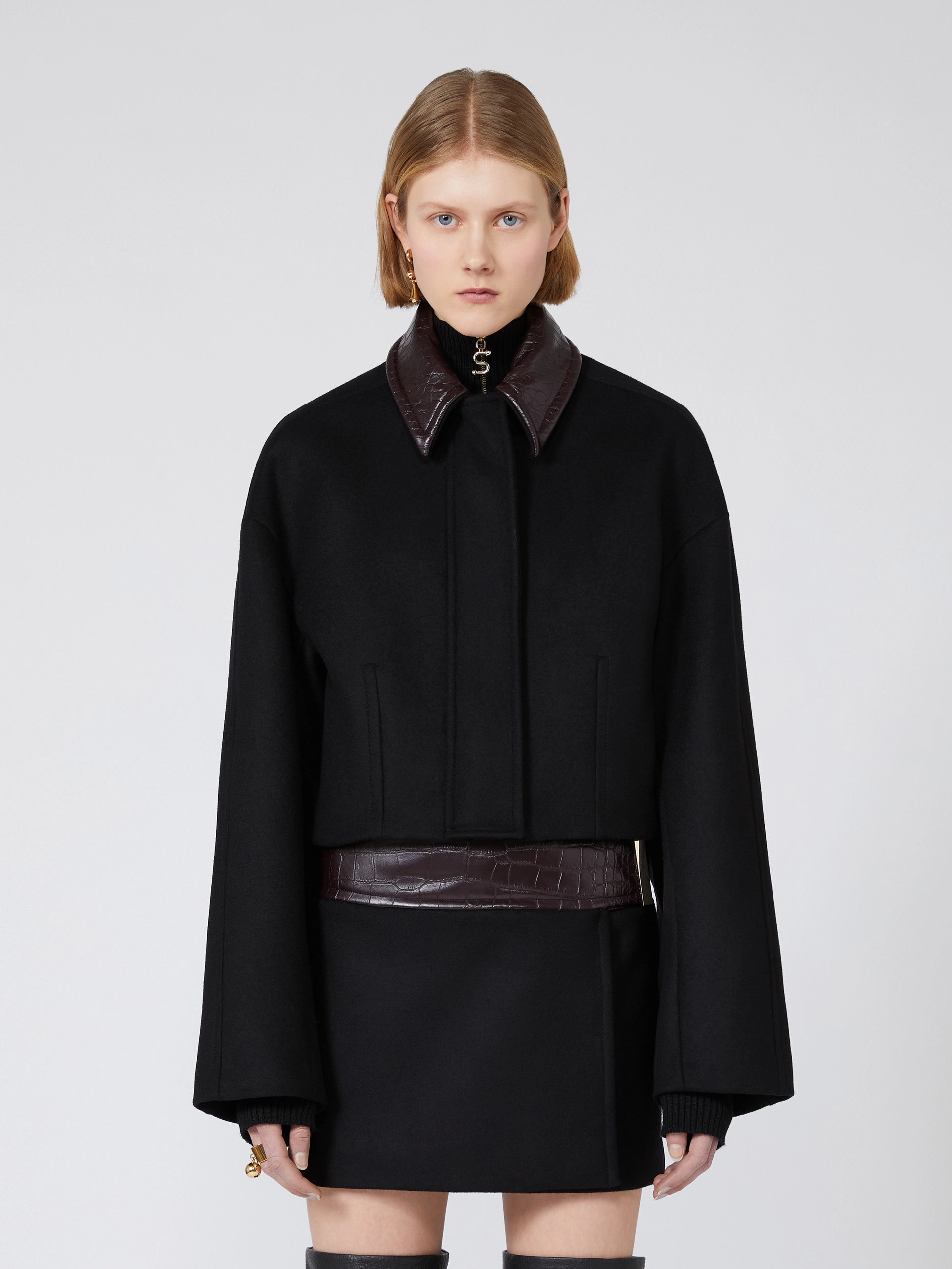 Boxy pure wool jacket - BLACK - Sportmax - 2