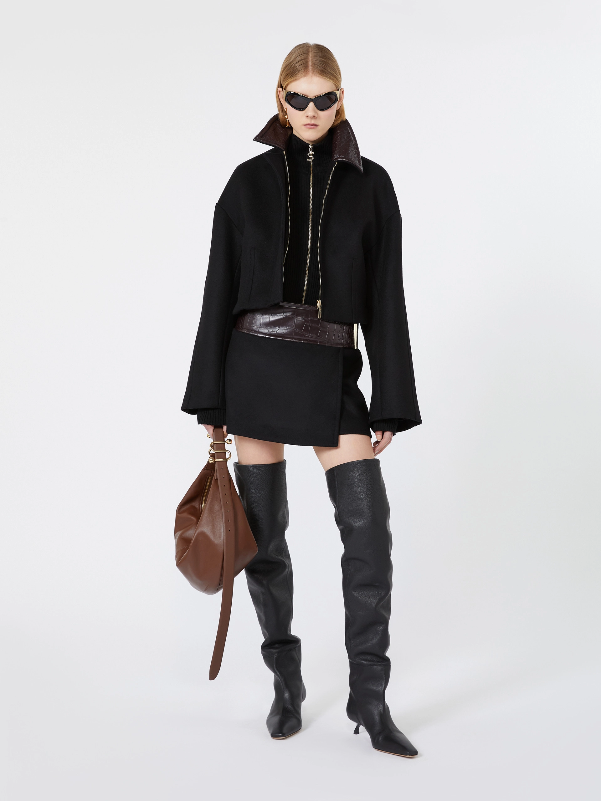 Boxy pure wool jacket - BLACK - Sportmax