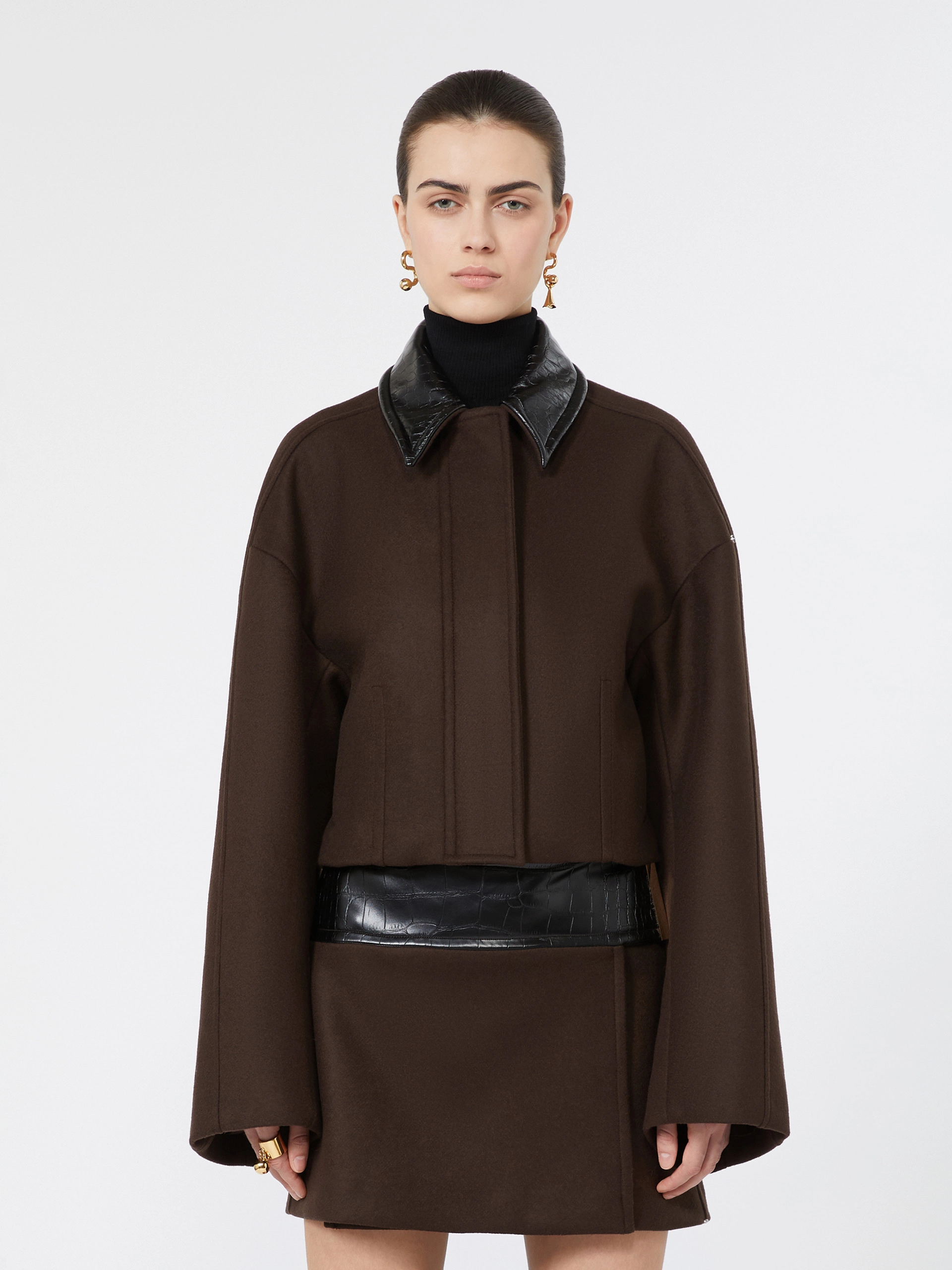Boxy pure wool jacket - CHOCOLATE - Sportmax - 2