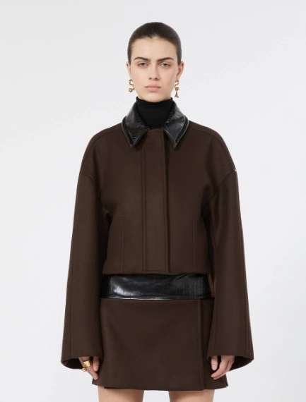 Boxy pure wool jacket - CHOCOLATE - Sportmax - 2
