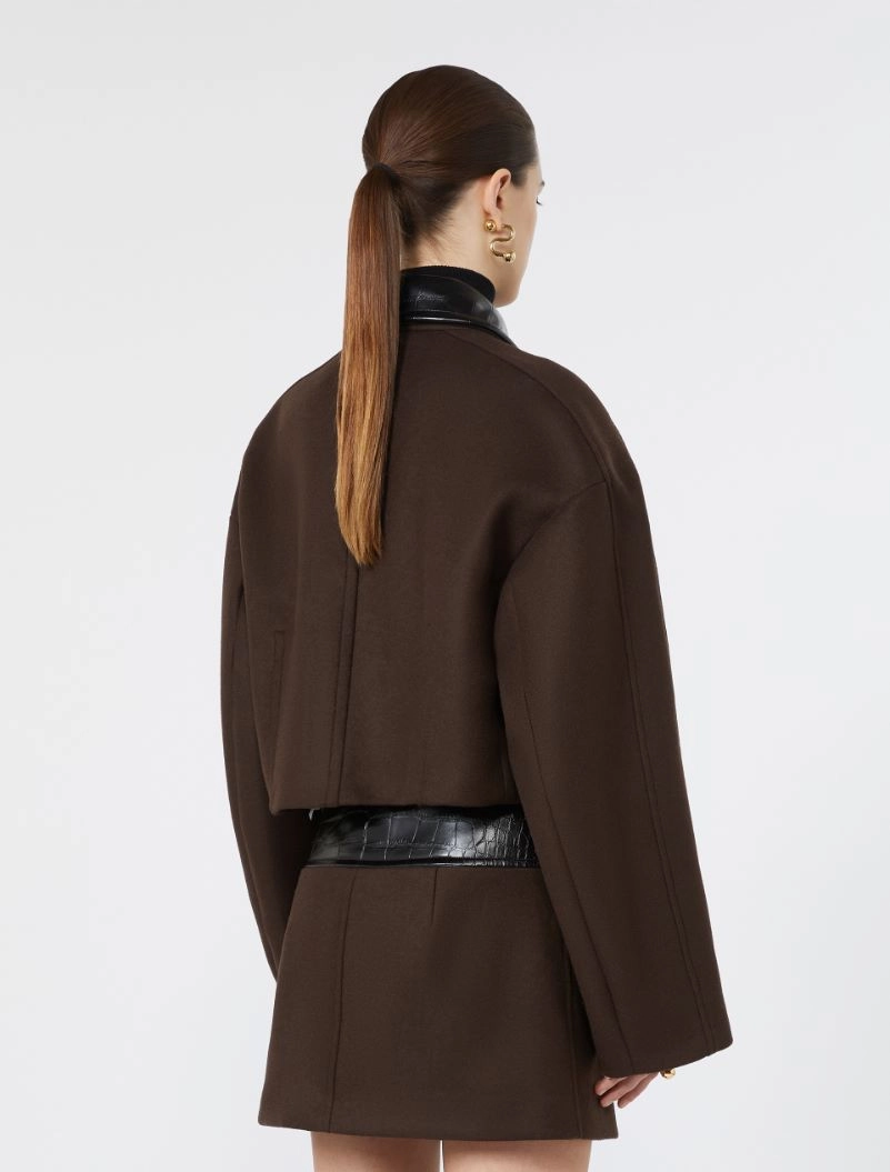 Boxy pure wool jacket - CHOCOLATE - Sportmax - 3