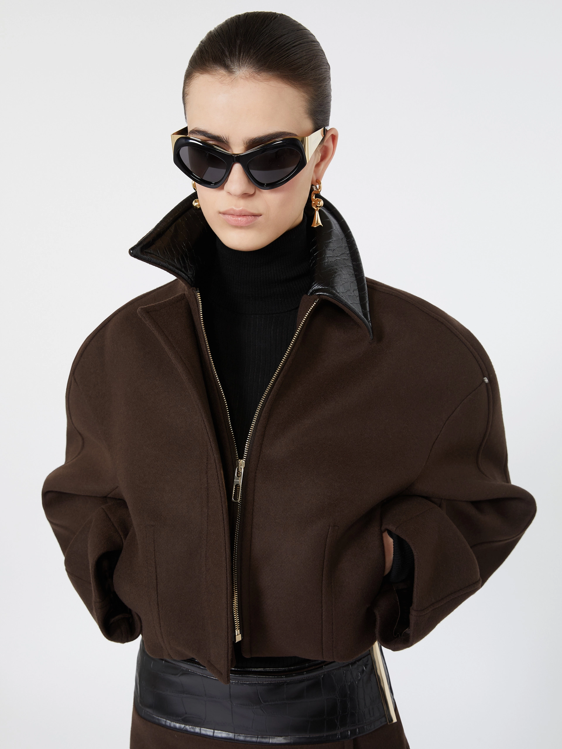 Boxy pure wool jacket - CHOCOLATE - Sportmax - 4