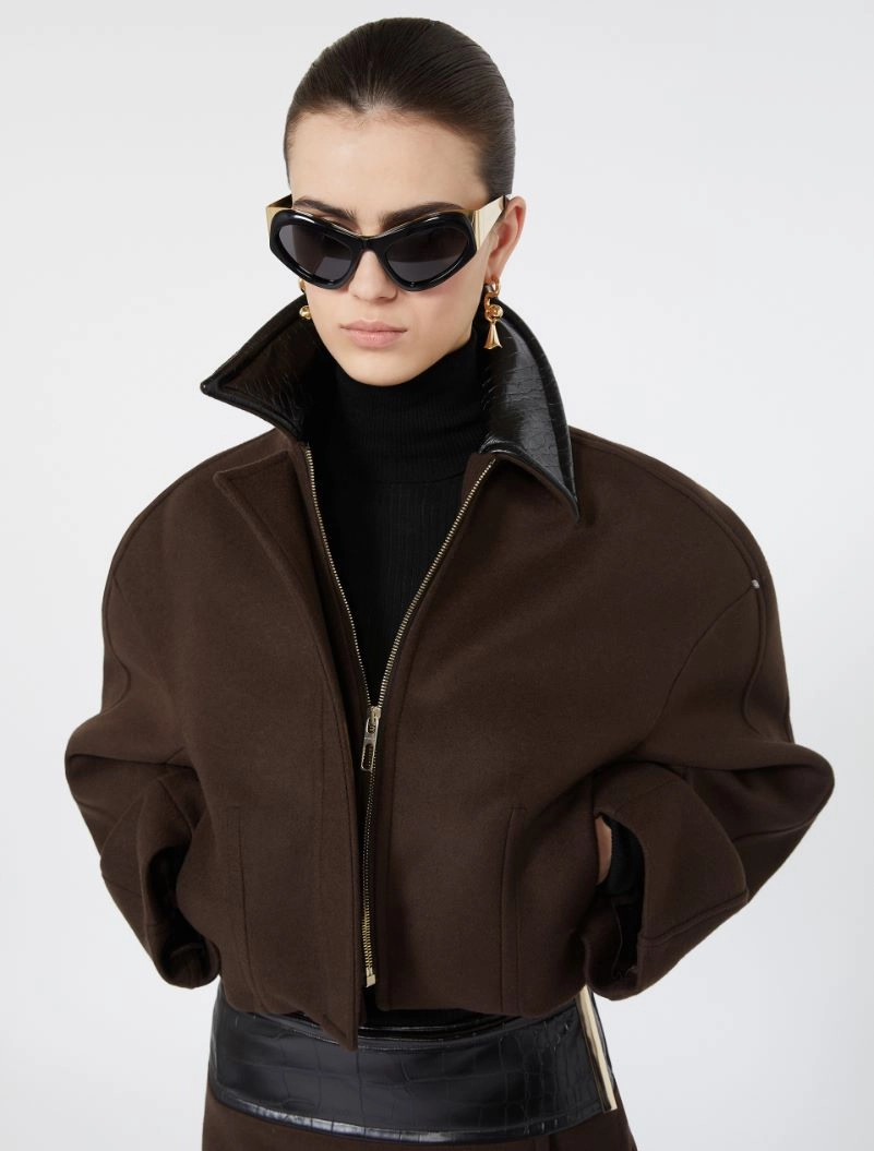Boxy pure wool jacket - CHOCOLATE - Sportmax - 4