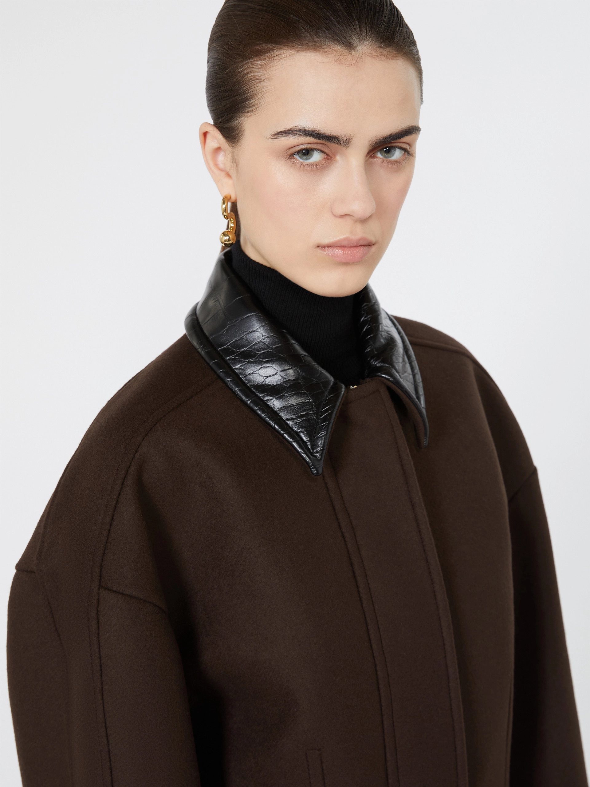 Boxy pure wool jacket - CHOCOLATE - Sportmax - 5