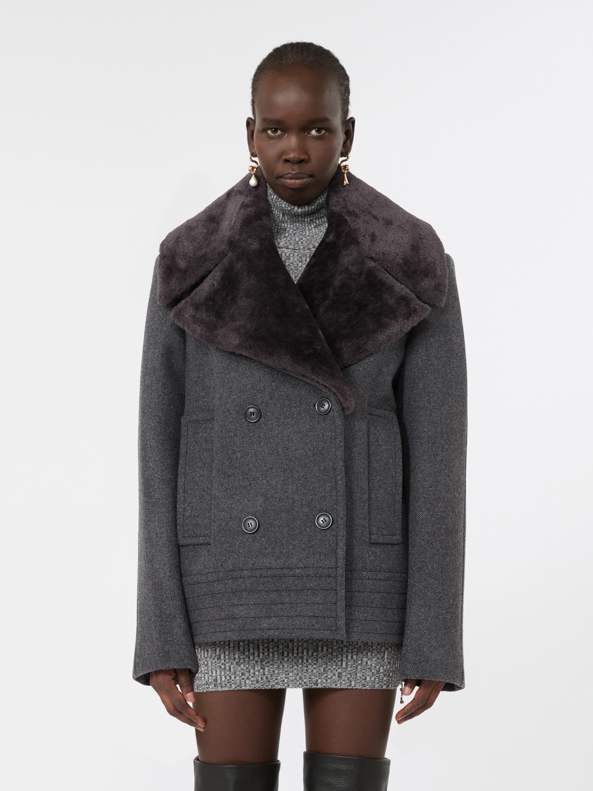 Pure wool pea coat - BLACK - Sportmax - 2