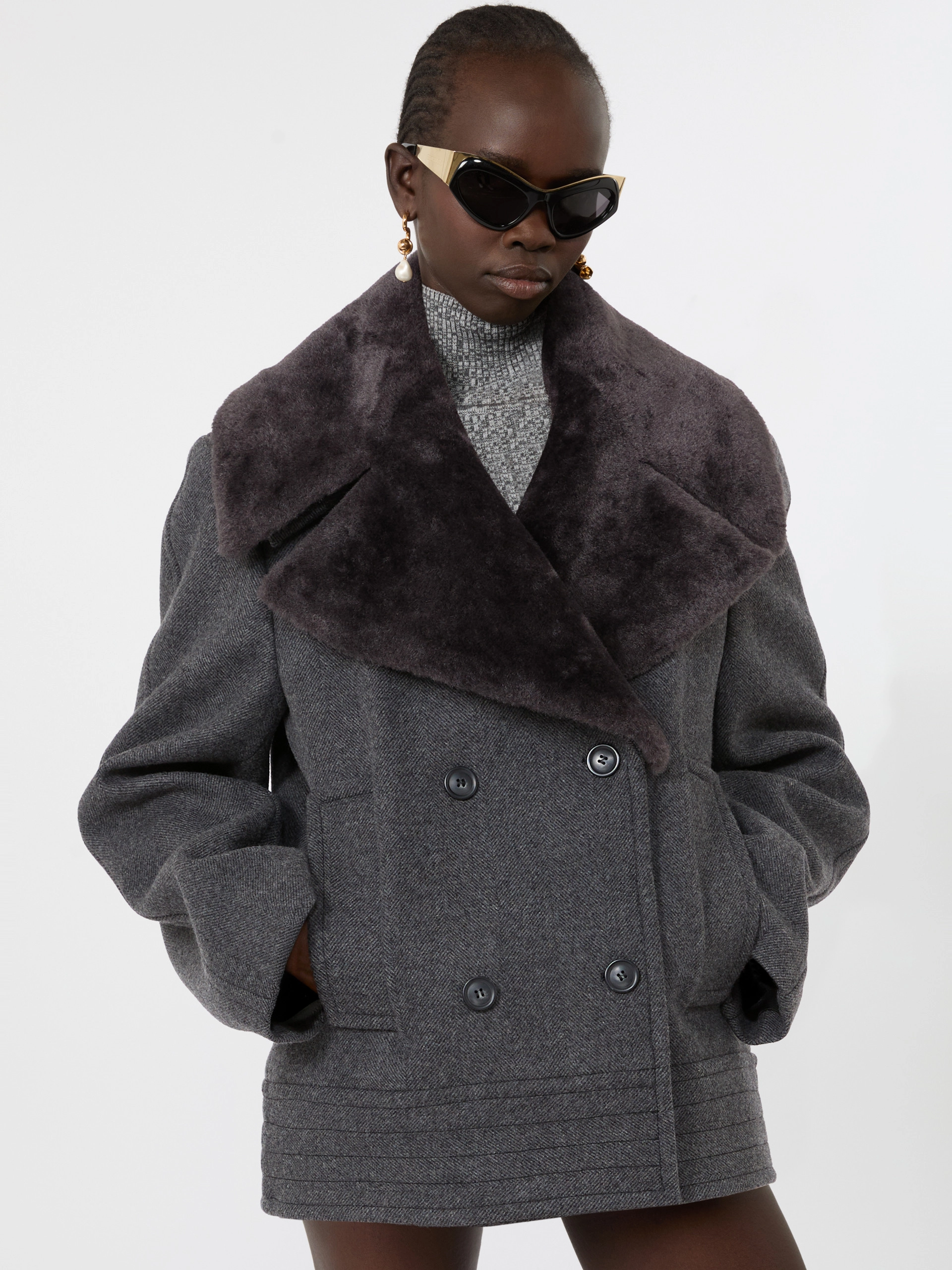 Pure wool pea coat - BLACK - Sportmax - 4