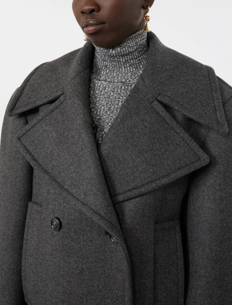 Pure wool pea coat - BLACK - Sportmax - 5