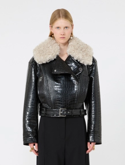Patent leather biker jacket - BLACK - Sportmax - 2