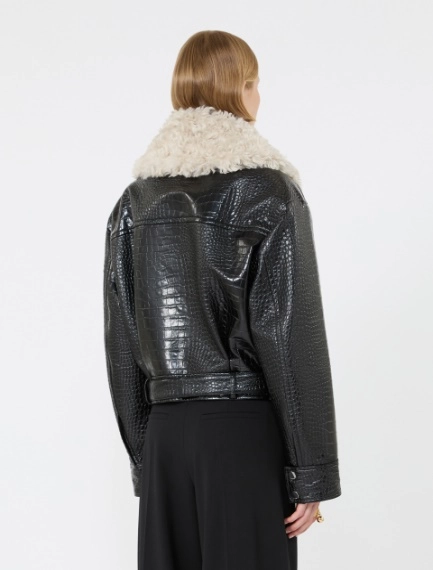 Patent leather biker jacket - BLACK - Sportmax - 3