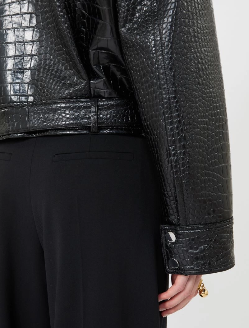 Patent leather biker jacket - BLACK - Sportmax - 6