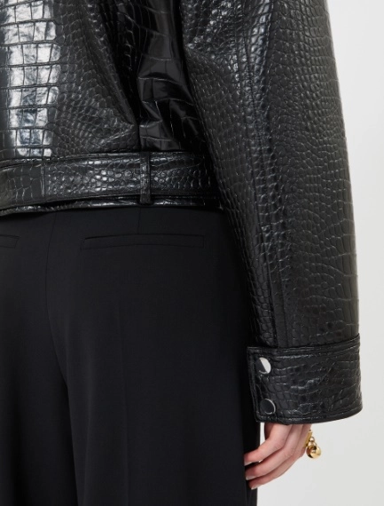Patent leather biker jacket - BLACK - Sportmax - 6