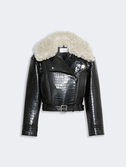 Patent leather biker jacket - Sportmax