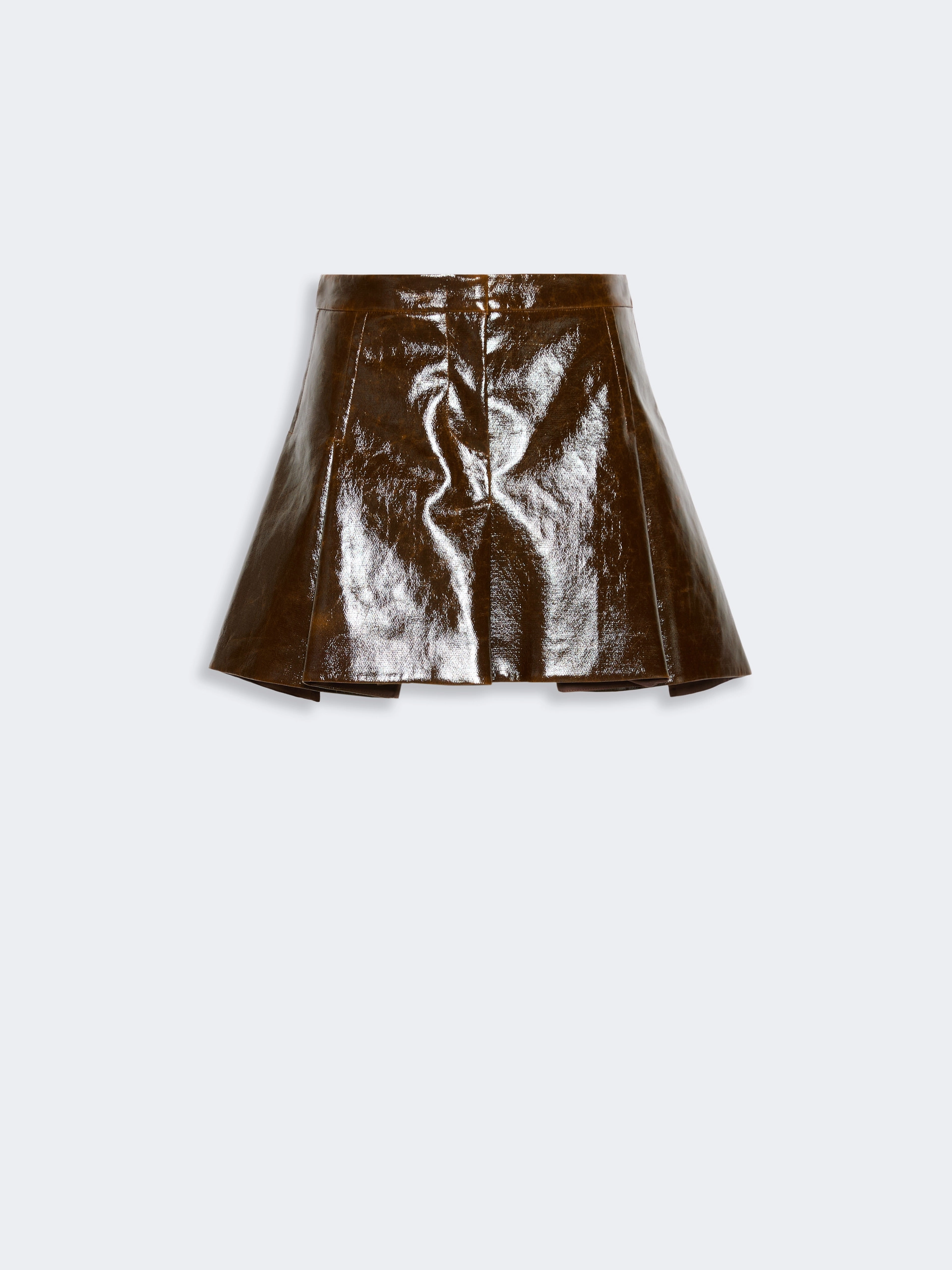 Mini gonna in fustagno spalmato con effetto invecchiato - MARRONE - Sportmax - 5