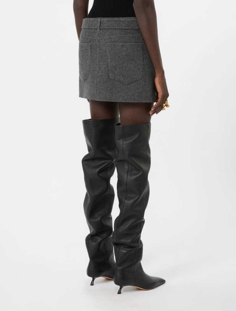 Short pure wool skirt - BLACK - Sportmax - 3