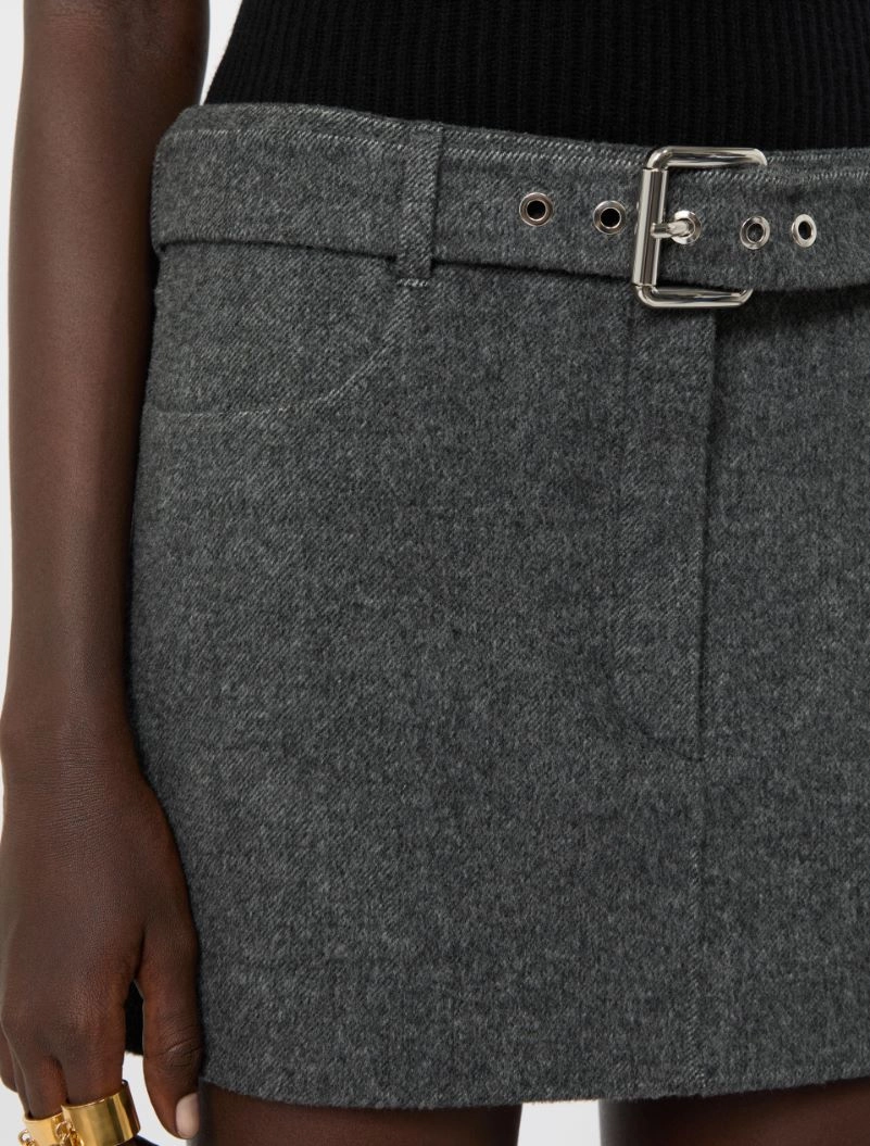 Short pure wool skirt - BLACK - Sportmax - 4
