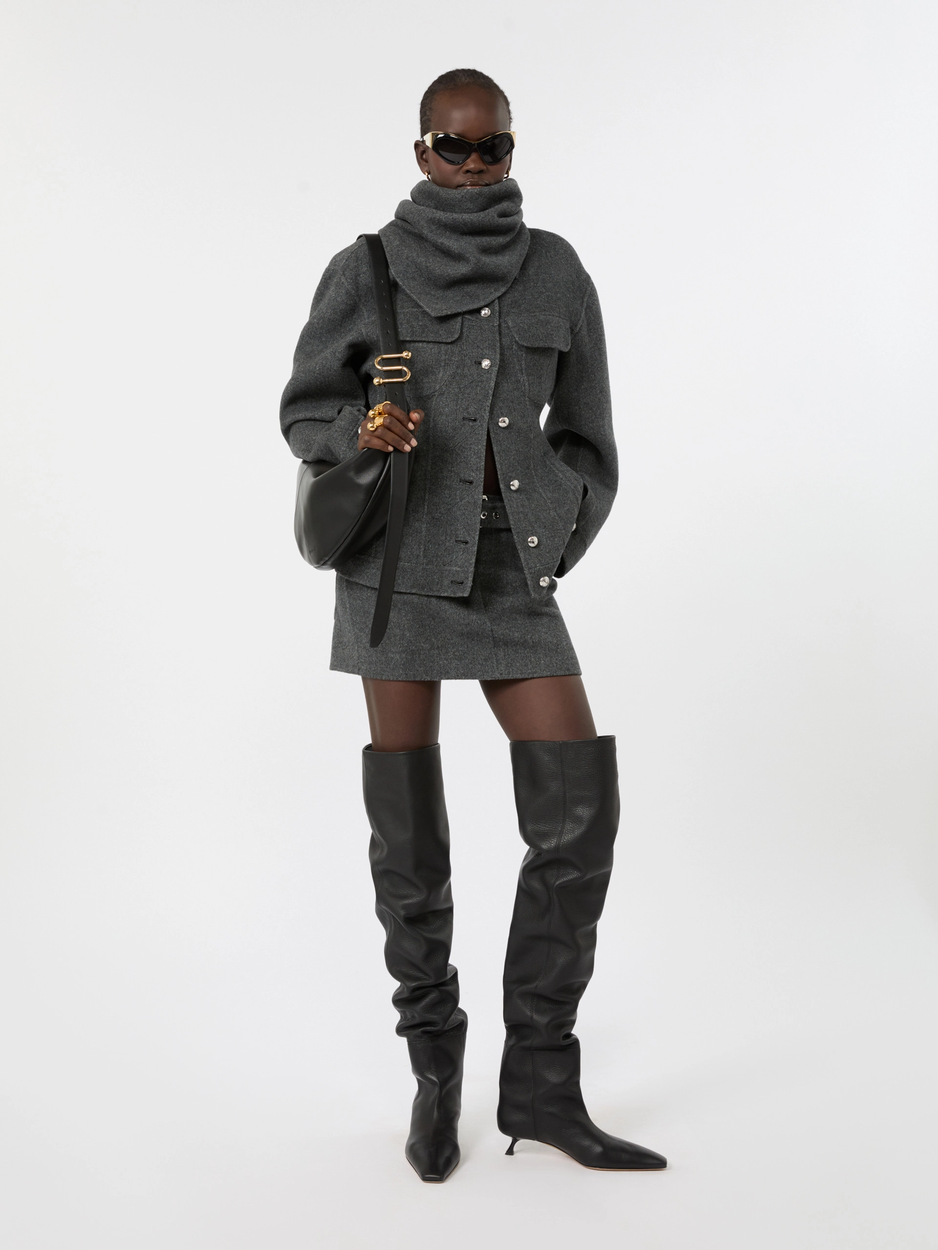 Short pure wool skirt - BLACK - Sportmax