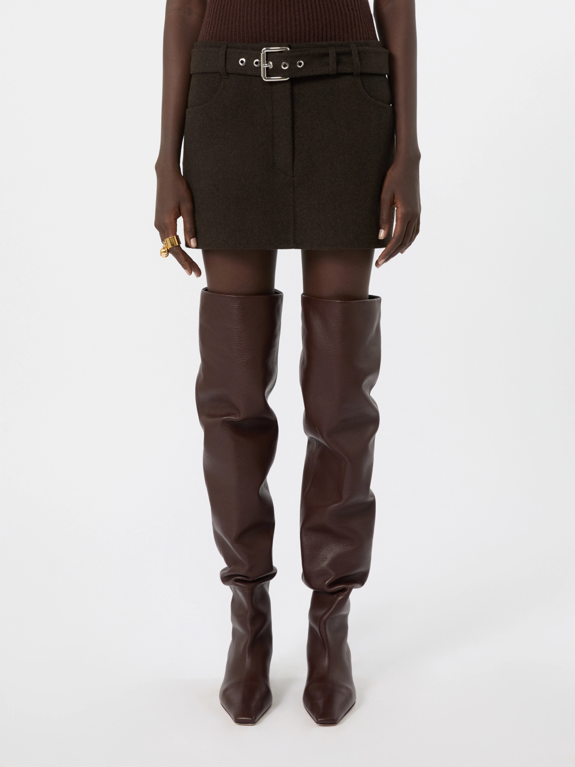 Short pure wool skirt - CHOCOLATE - Sportmax - 2