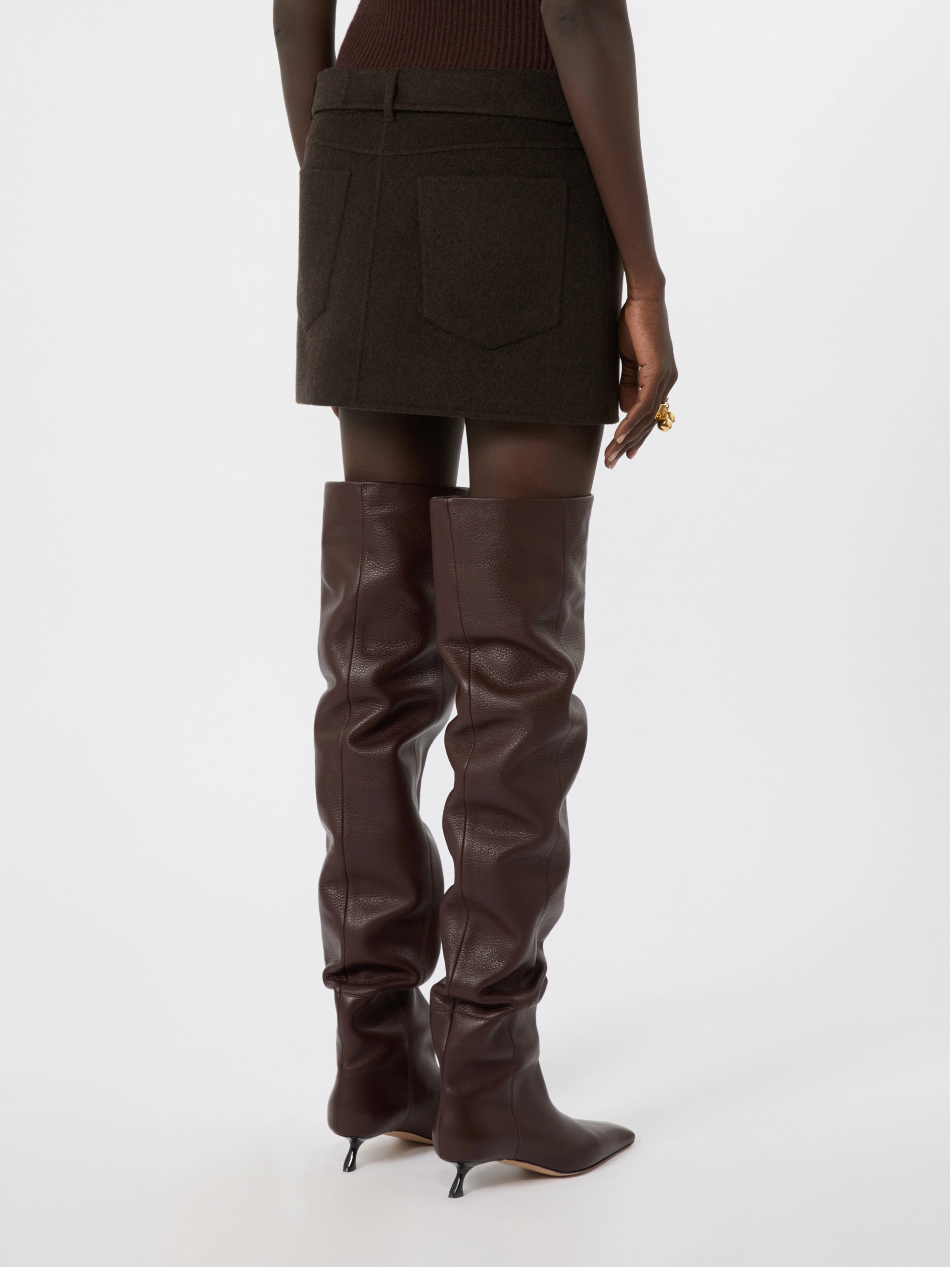 Short pure wool skirt - CHOCOLATE - Sportmax - 3