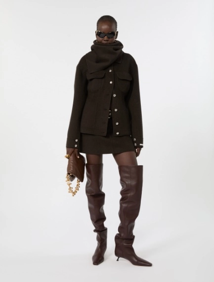 Short pure wool skirt - CHOCOLATE - Sportmax - 1