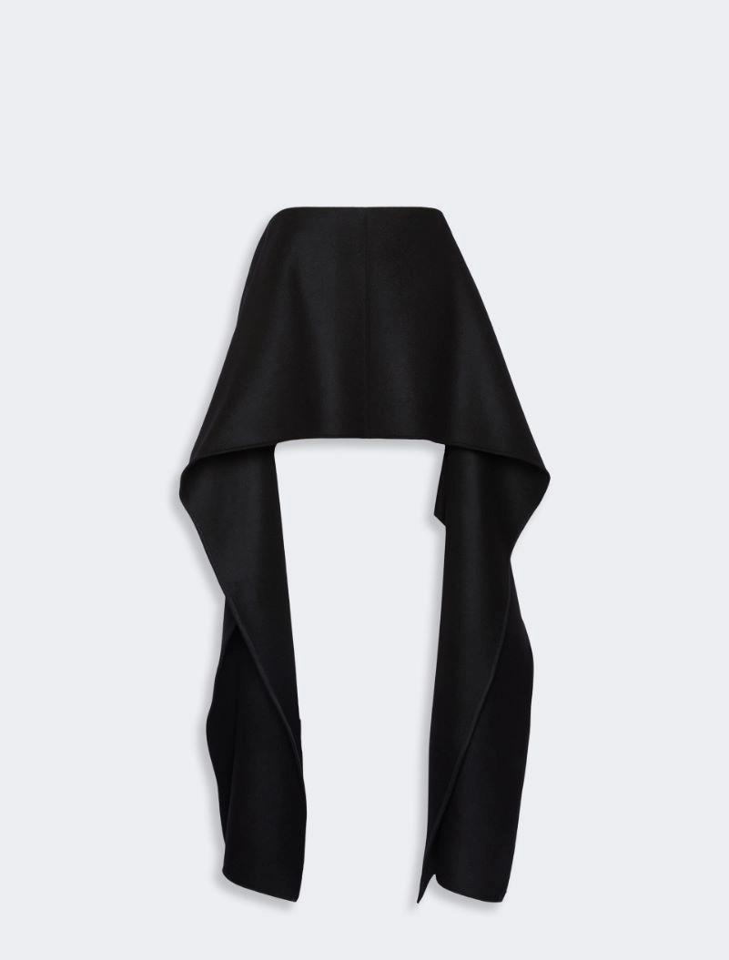 Draped wool mini skirt - BLACK - Sportmax - 5