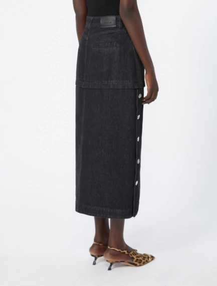 Straight-fit denim skirt - BLACK - Sportmax - 3